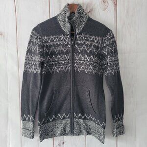 Eddie Bauer Women’s XS Nordic 90s Fair Isle Pattern Knit 100% Cotton Cardigan